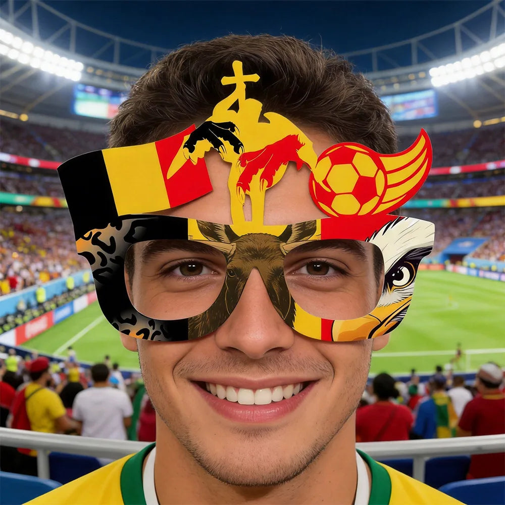 Óculos de Torcida Copa do Mundo 2026 — Armação com Bandeira das Seleções