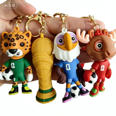 Kit Produtos Copa do Mundo 2026 — Mascote, Estátua, Chaveiro e Pulseira